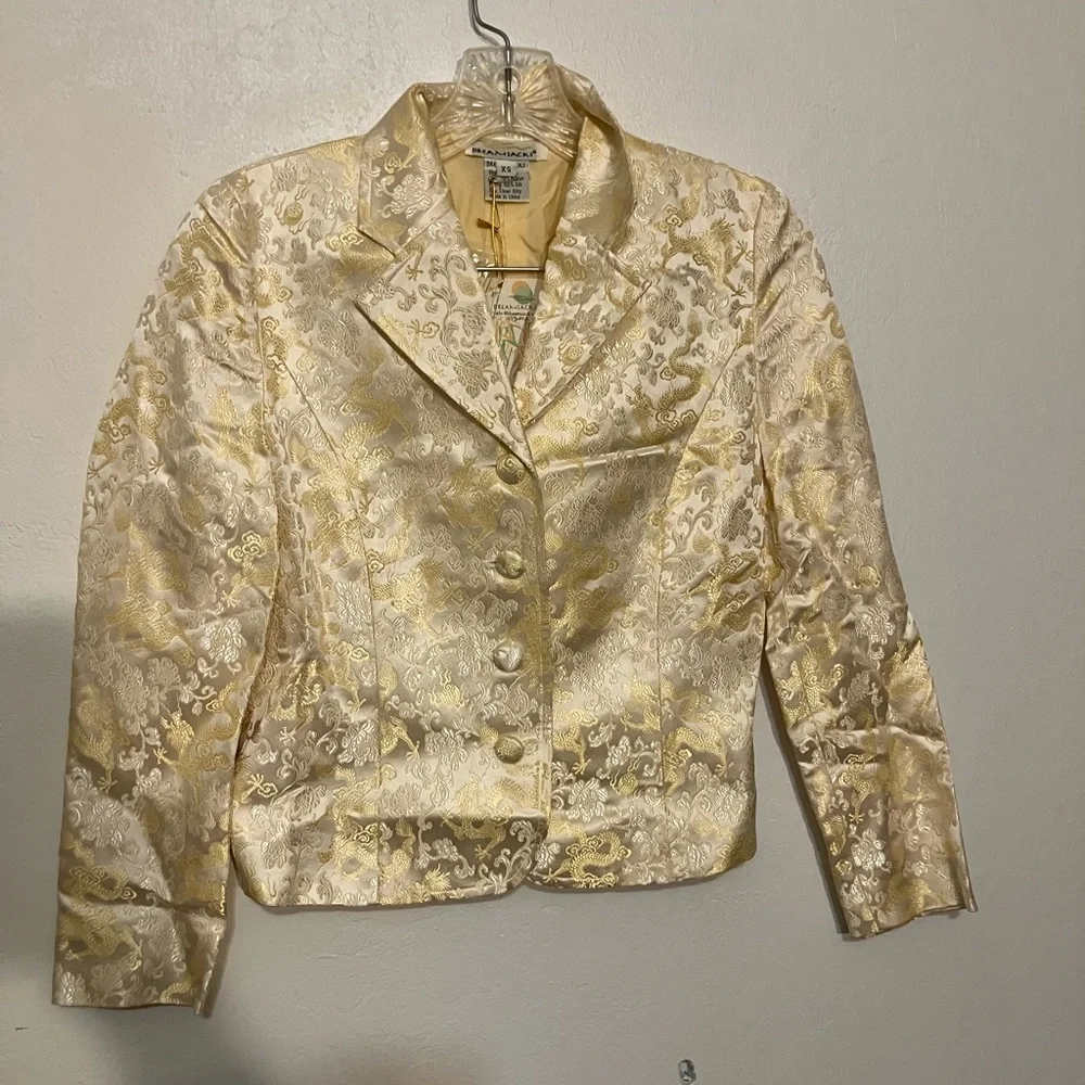 Dreamsacks silk brocade jacket size Small NWT happy New Year! Chinese dragons